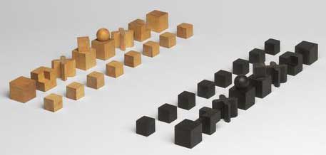 Reproduced 1924 Bauhaus Geometrical Abstract Chessmen in -  Portugal