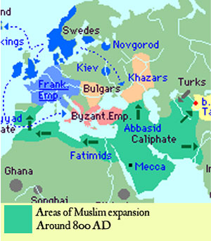 Islam Expansion circa 9th century